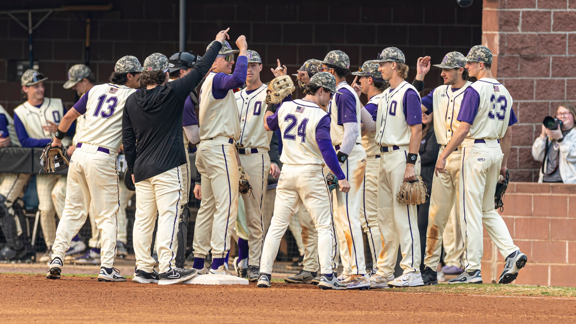 Baseball team huddle vs ECU 2026