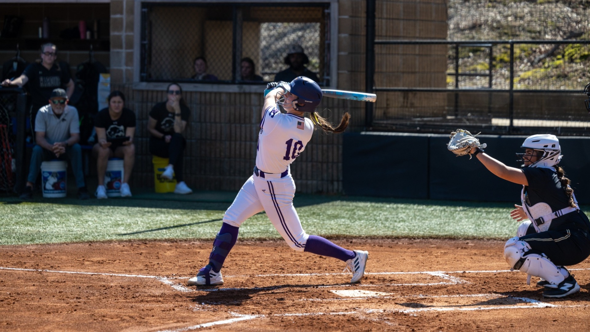 Alaina Lyle hitting vs Harding