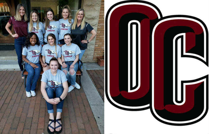 Members of OC's 2019-20 cheer team will include (back row) assistant coach Bailey Davis, Kelsey Parrish, Mallori McDonald, Taylor Hankins and head coach Susan Jones, (middle row) Avery Black, Shelby Remling, Mackensey McNeill and (front row) Autumn Barnett. 