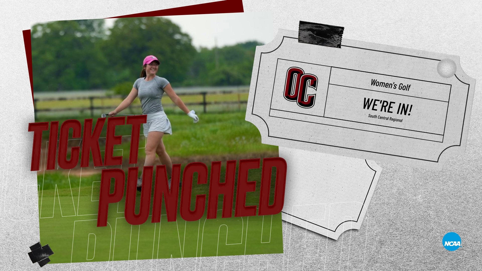 Graphic Depicting Women's Golf as earning a spot in the 2024 NCAA DII Regionals