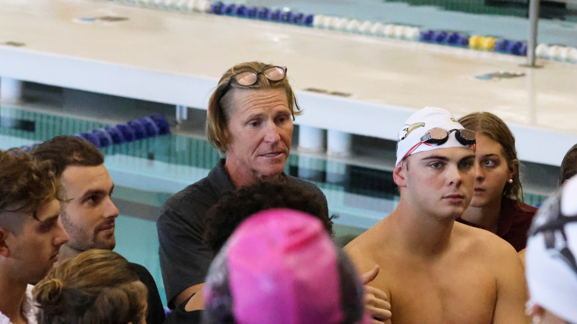 Coach Josh Davis addressing team
