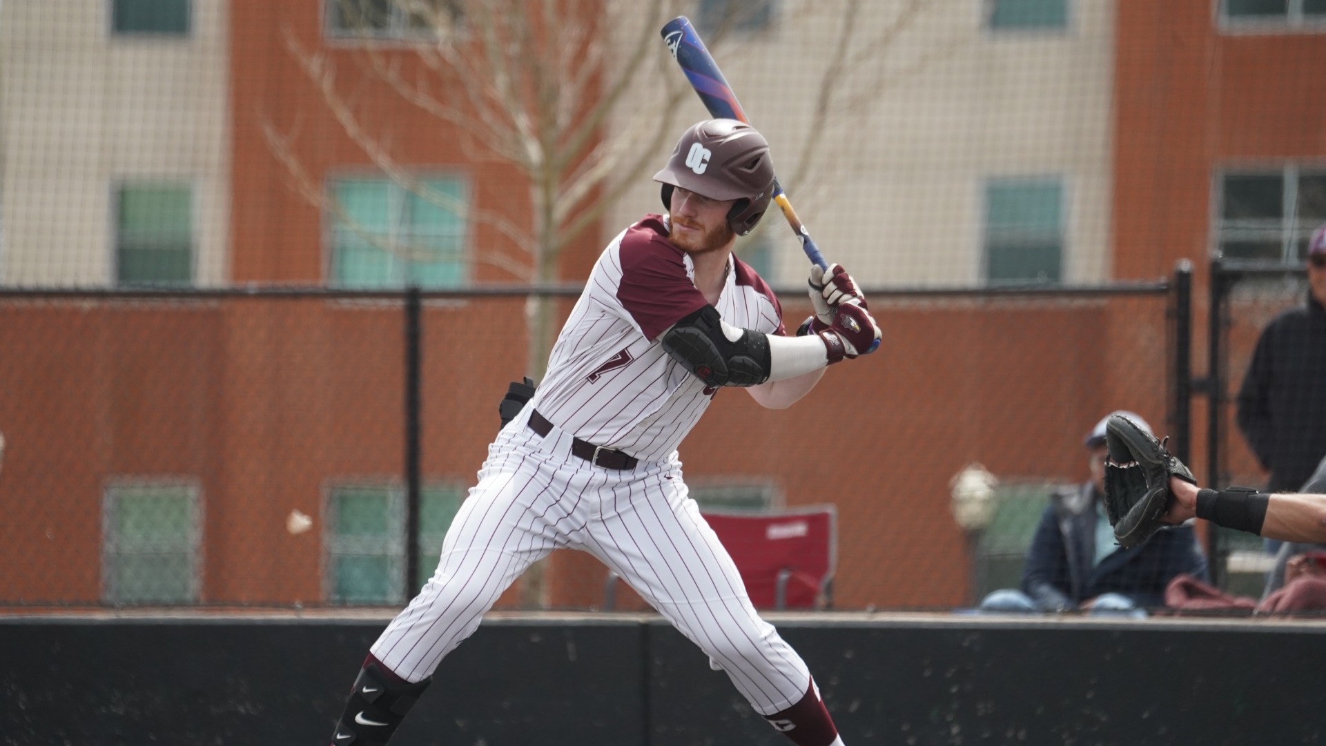 Hunter Jones at the plate with bat on shoulder