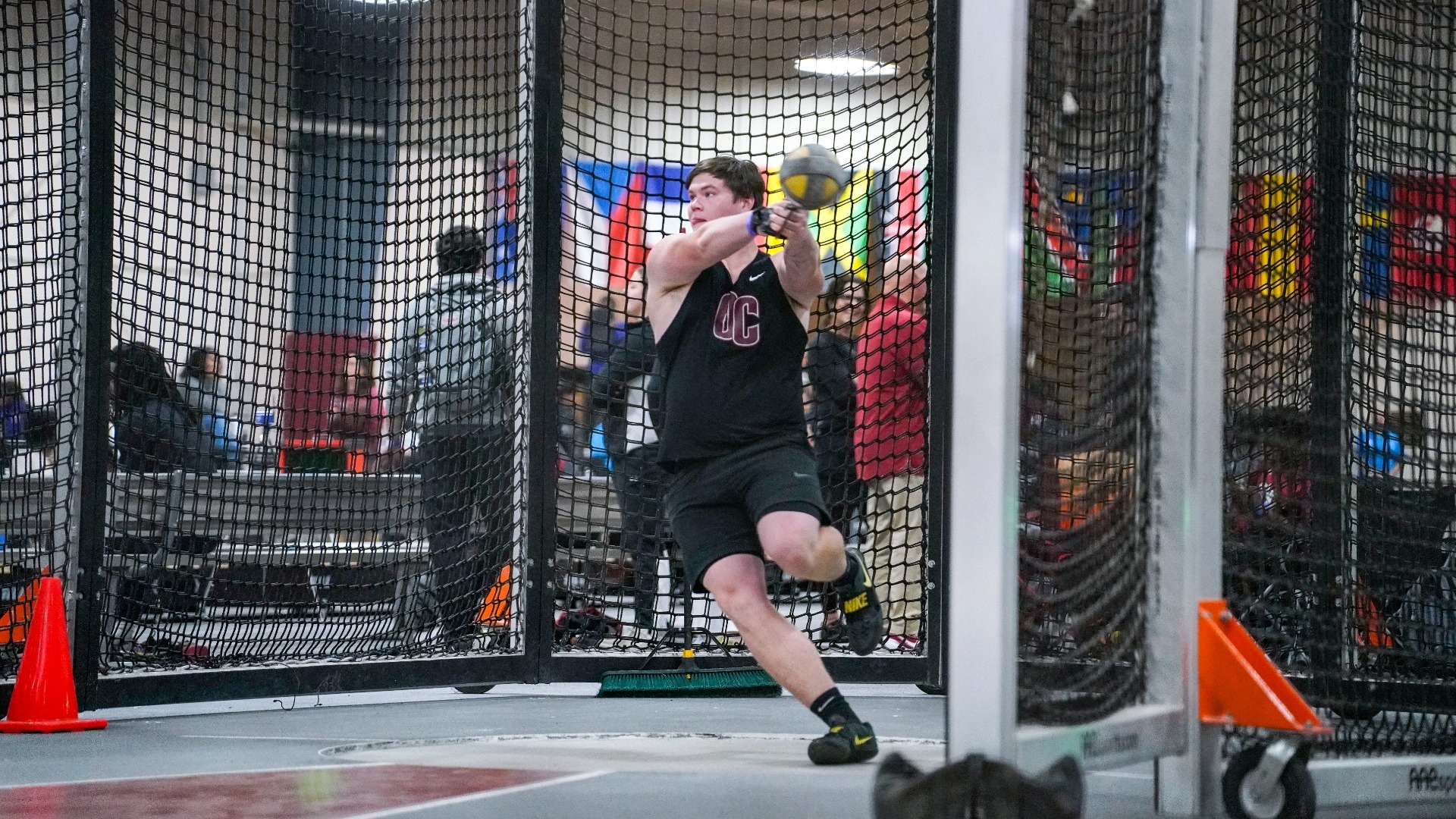 Shropshire competing in weight throw in Norman