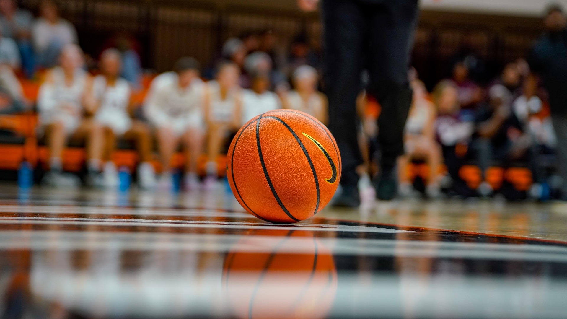 Basketball on ground