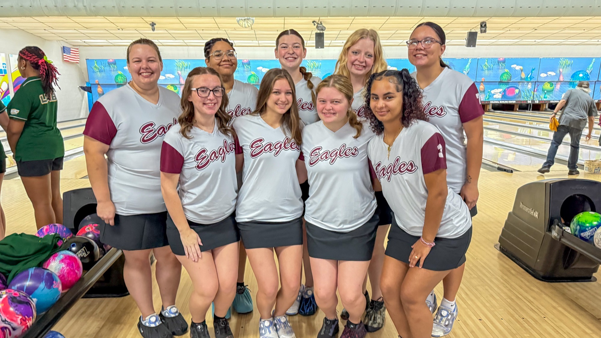 Women's Bowling Poses for a team photo at the 2026 Colonial Lanes Classic