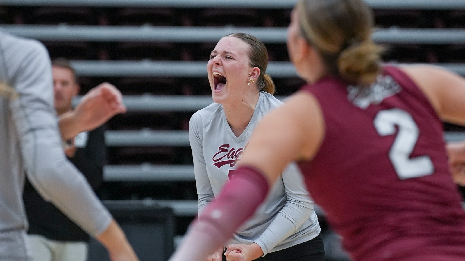 Eagles Volleyball celebrates a point