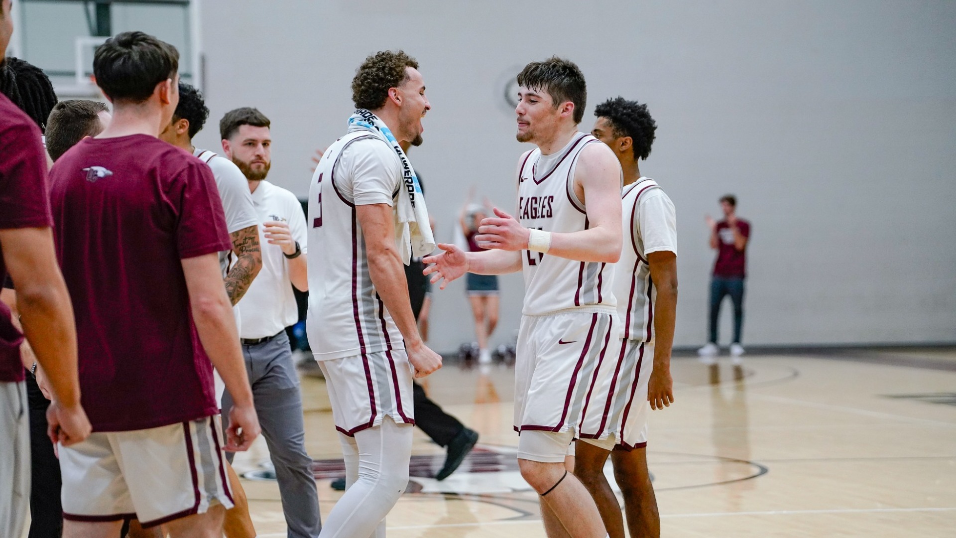 Gibson and Jones after Jones' game-winner