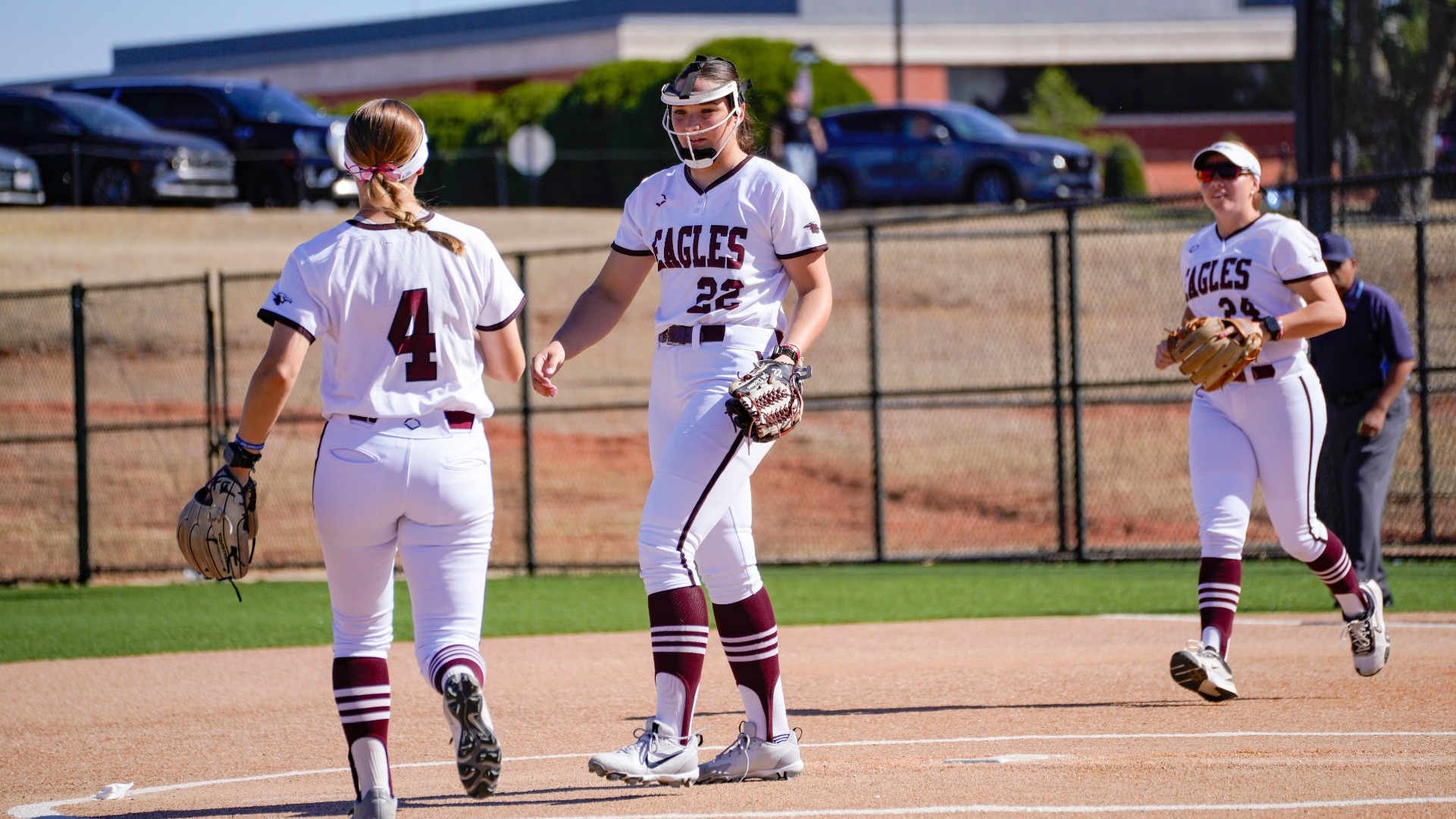 Dickson with teammates in the circle