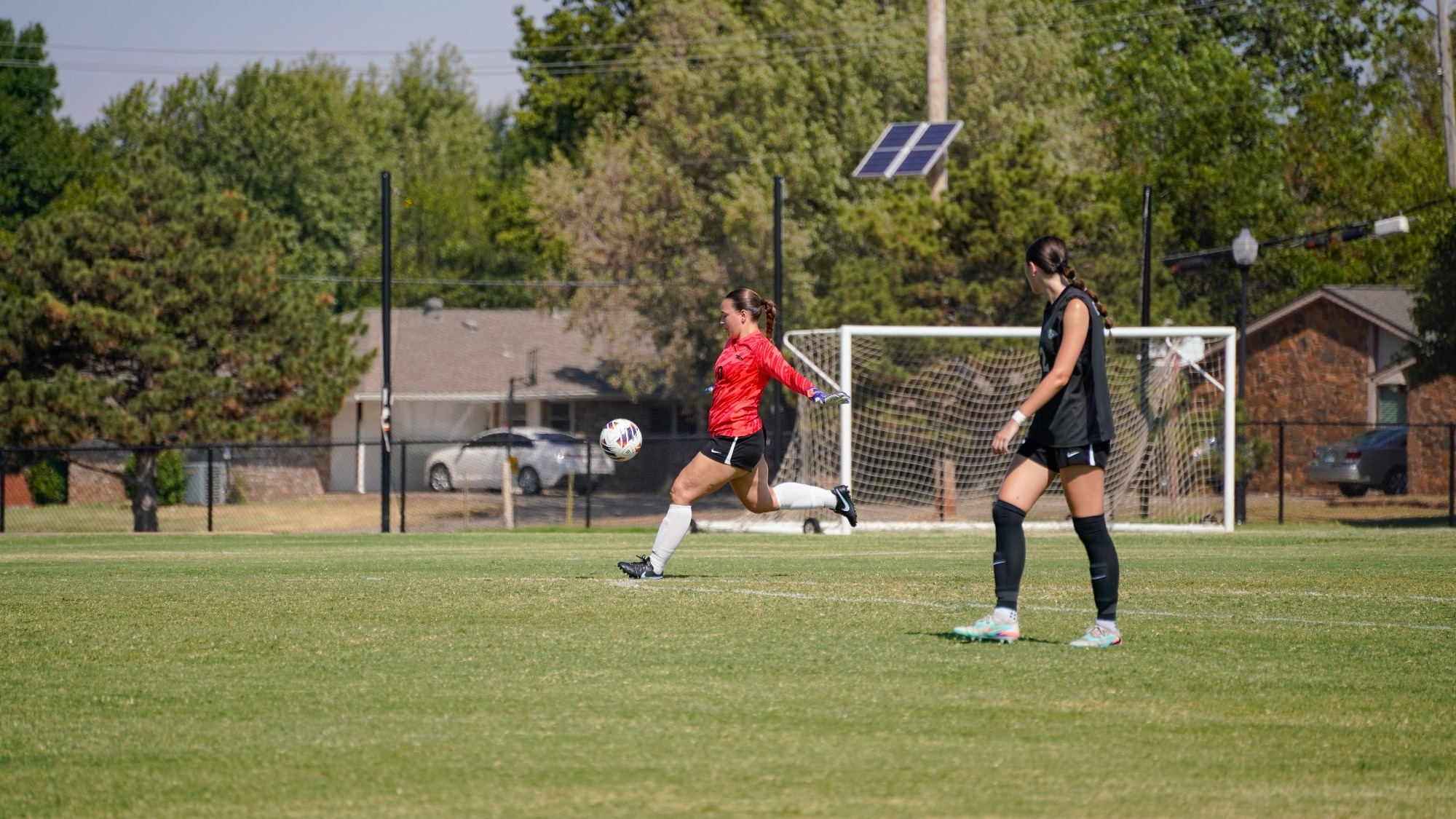 Breanna Wooten punts a ball during an early 2026 season match