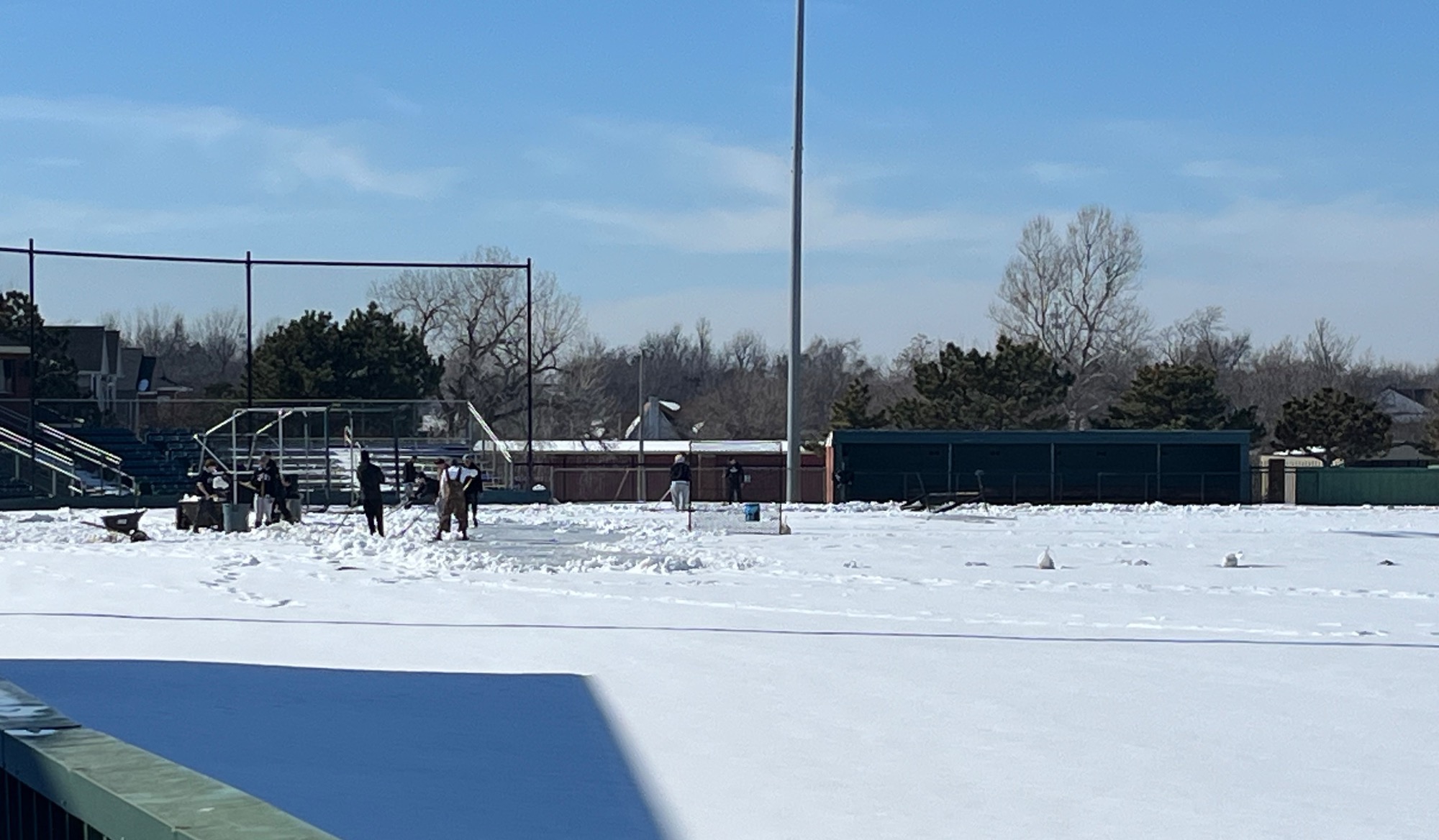 Snow baseball field 