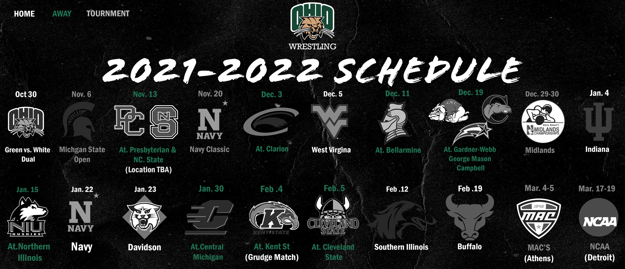Ohio Wrestling Announces 202122 Schedule Ohio University