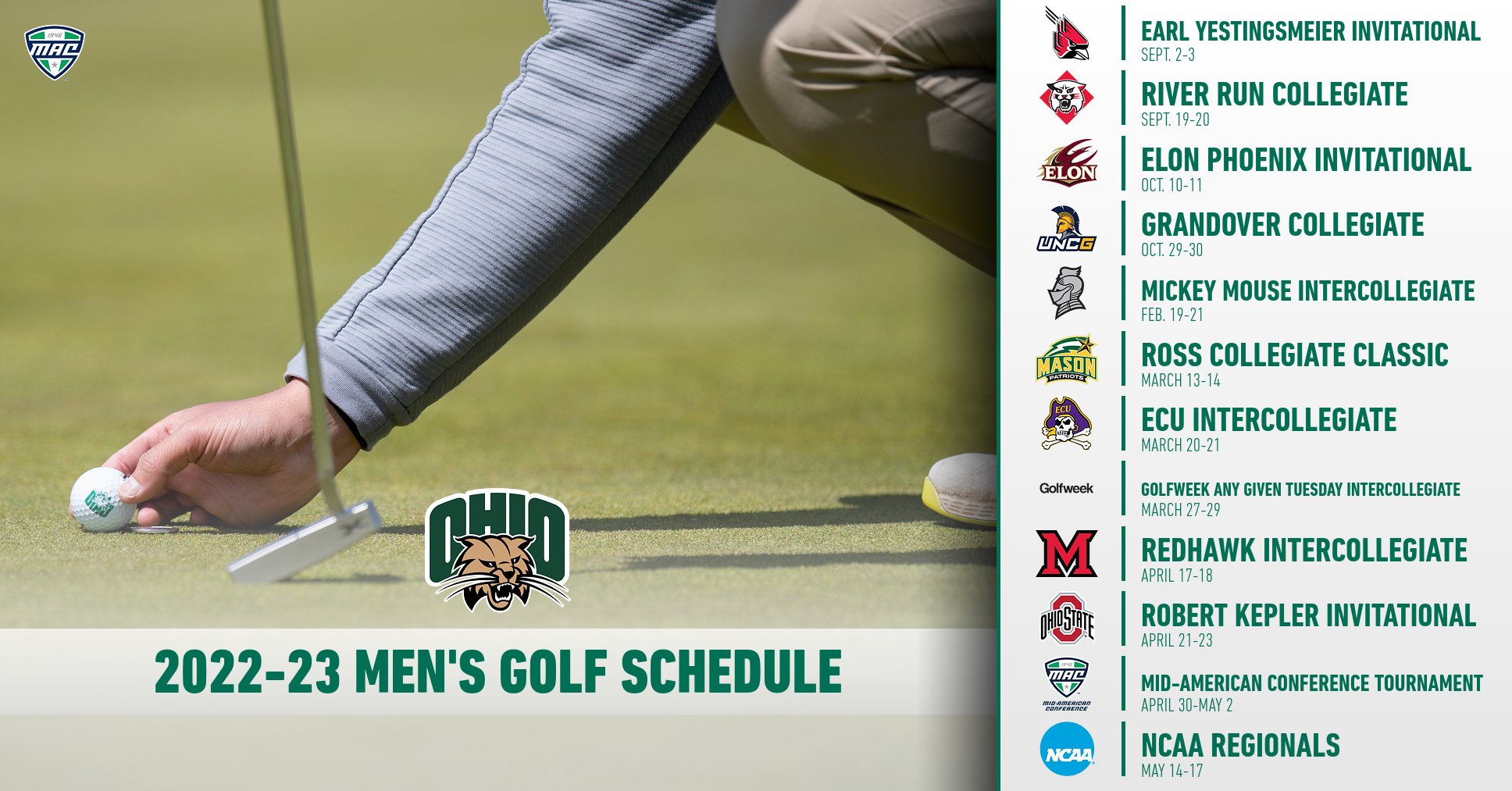 Men's Golf Announces 202223 Schedule Ohio University