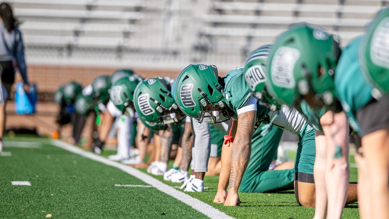 Ohio football at 2025 Scooter's Coffee Frisco Bowl practice 