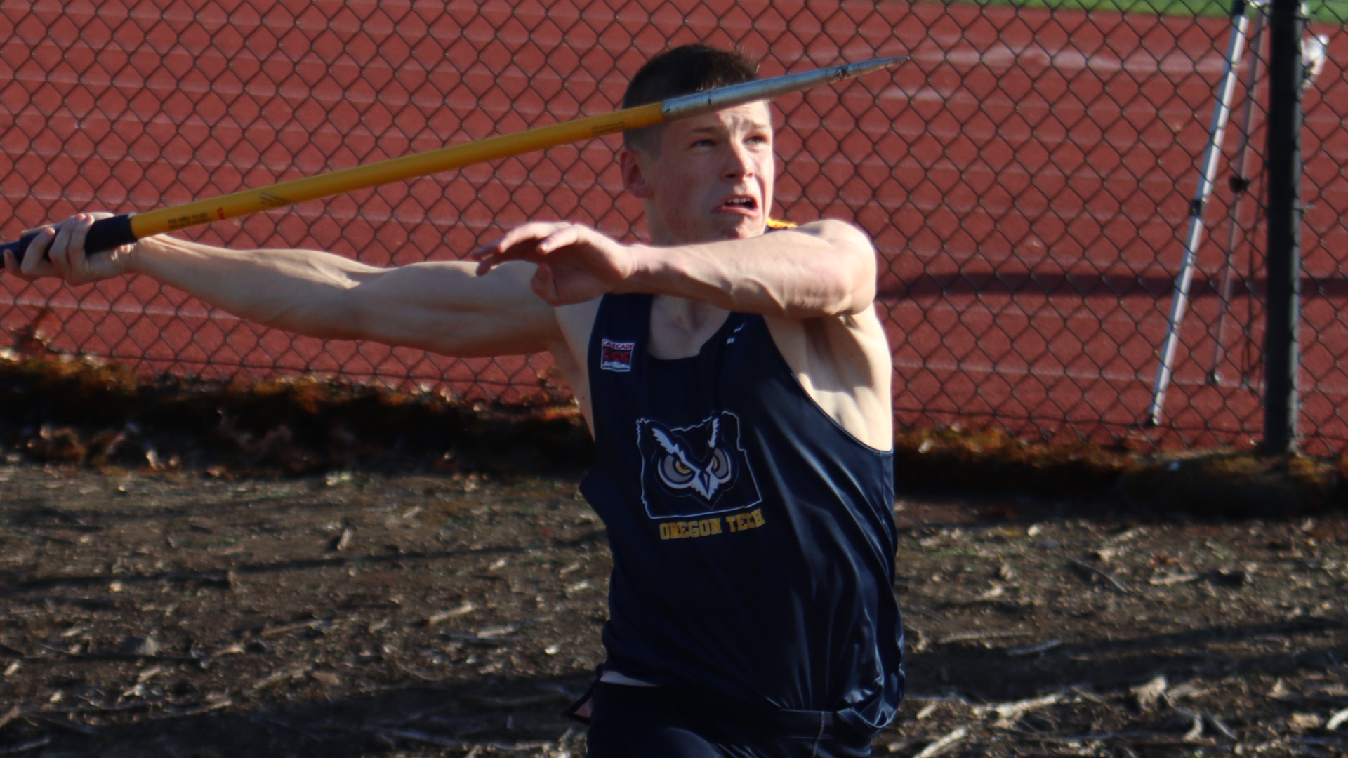 Eli Stevens throwing the javelin