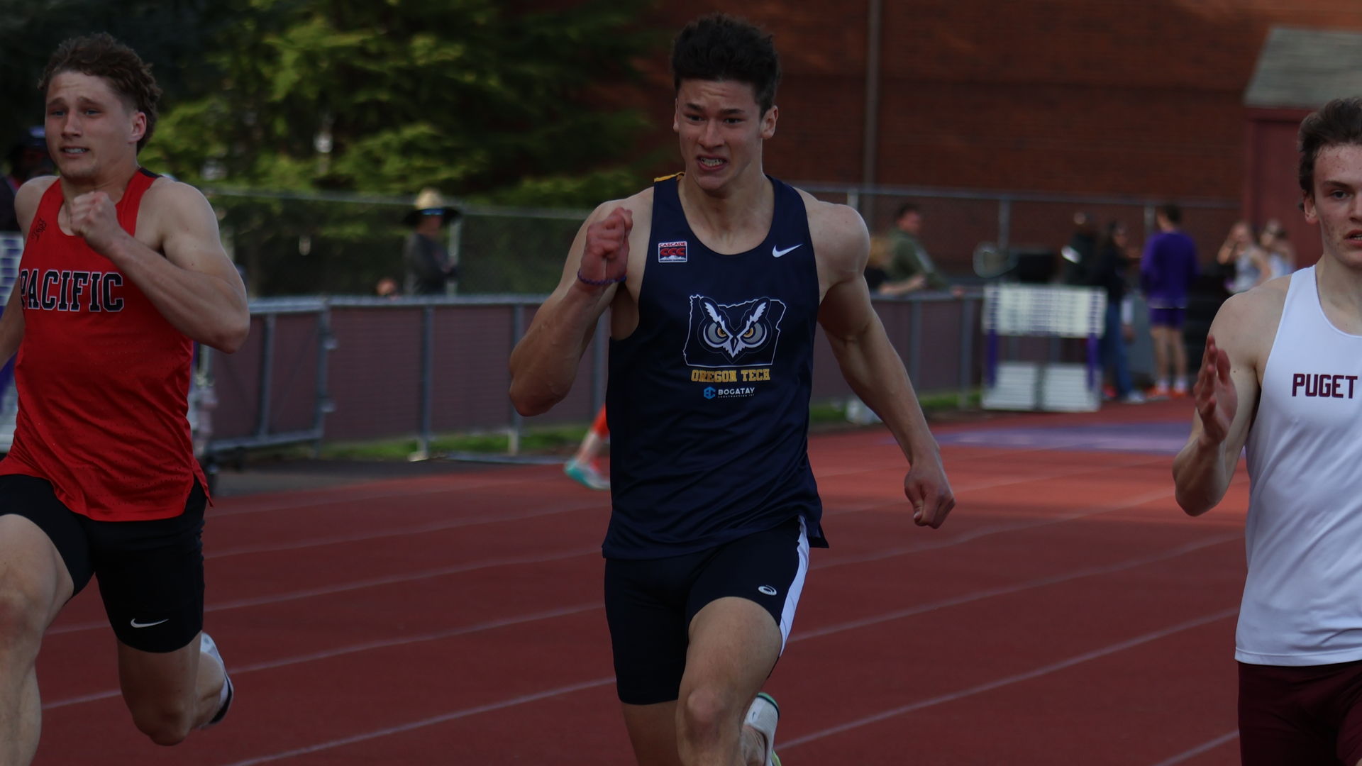 Runners racing in 100 meters