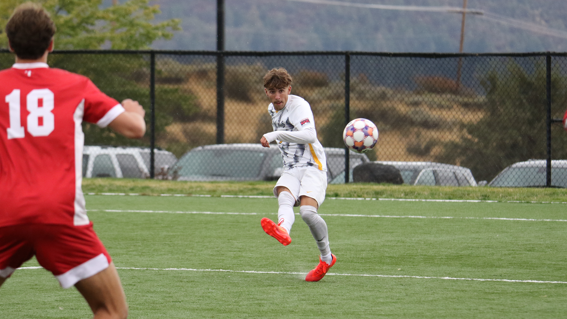 Cash Cota taking a soccer shot