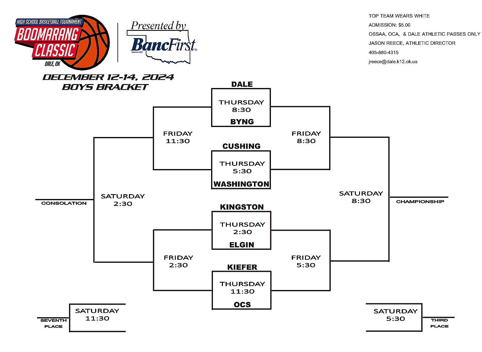Boomerang Classic Basketball Bracket - Boys