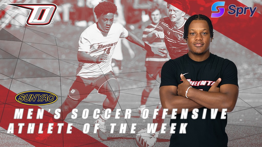 Iyare Harris SUNYAC Men's Soccer Offensive Athlete of the Week Oct. 19-25