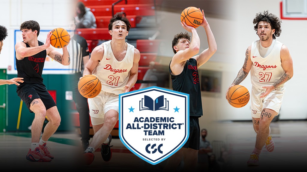 Oneonta men's basketball players Nate Cohen, Hobson Herlihy, Cam LaClair, and Nicholas Cortez named College Sports Communicators Academic All-District
