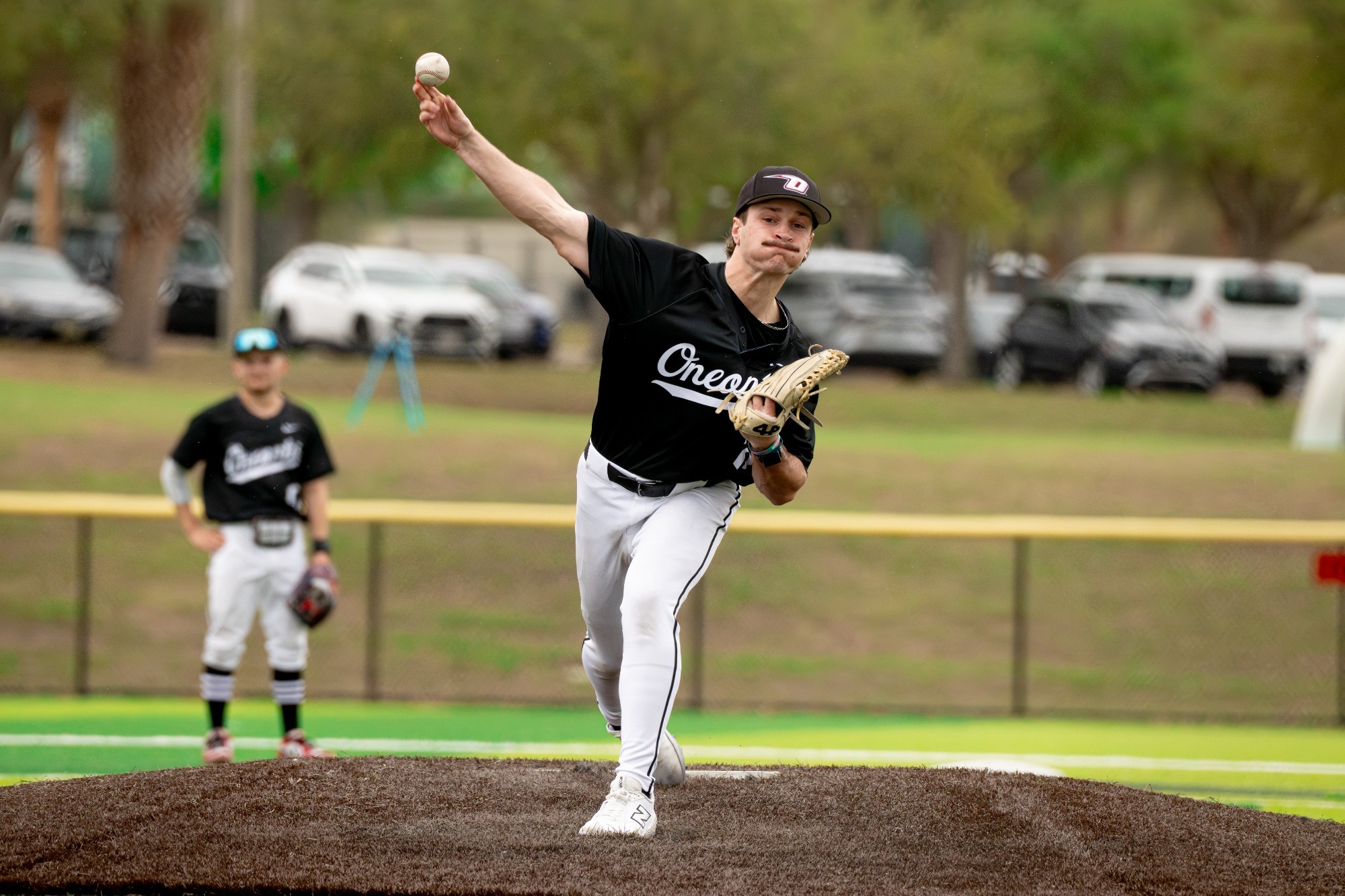 Lukas Jachens throws a pitch