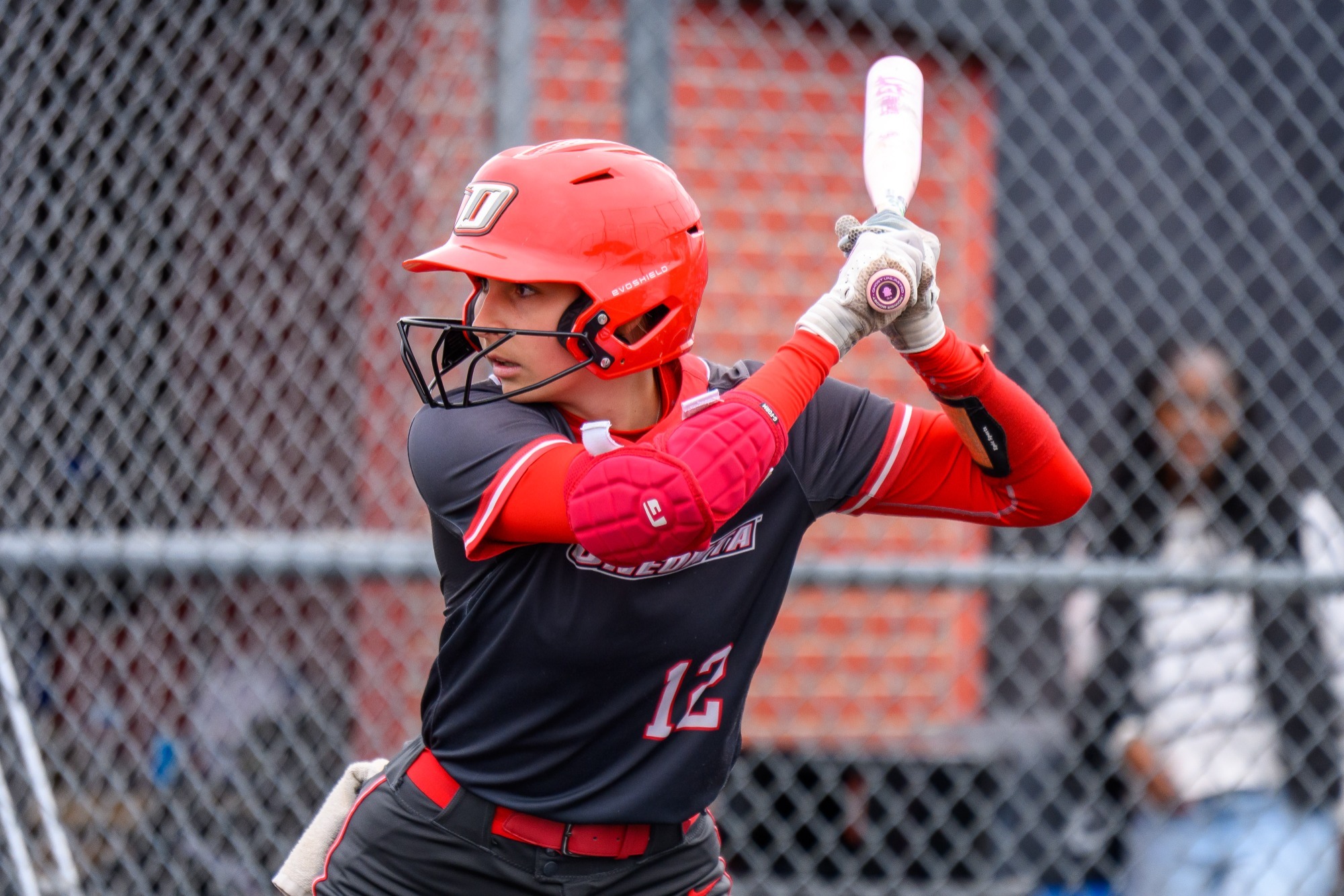 Ella Kean gets ready for a pitch against Fredonia