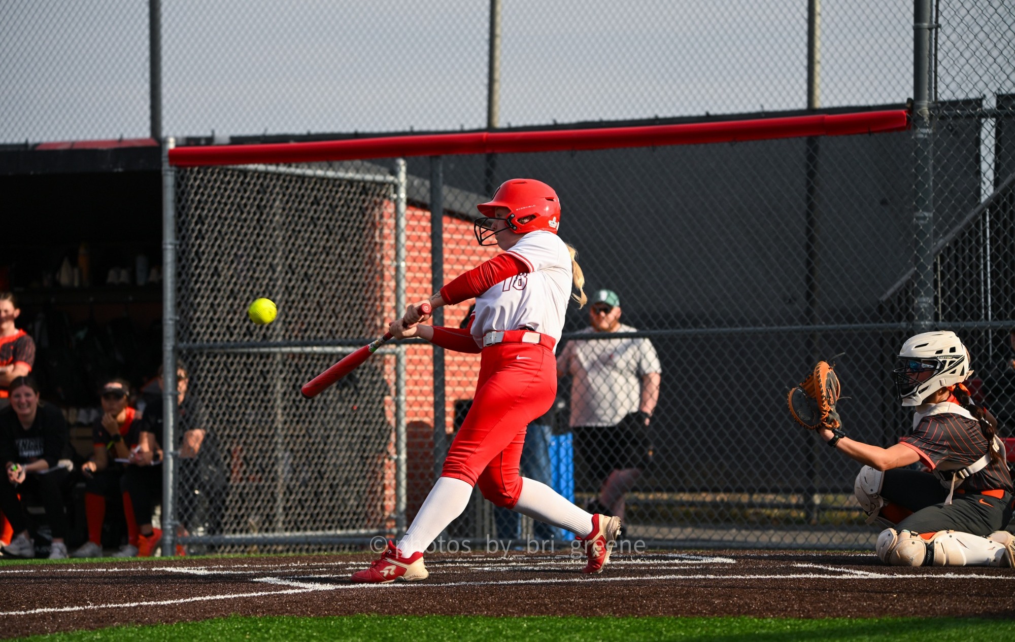 Abigail Silliman connecting on a pitch against Buffalo State