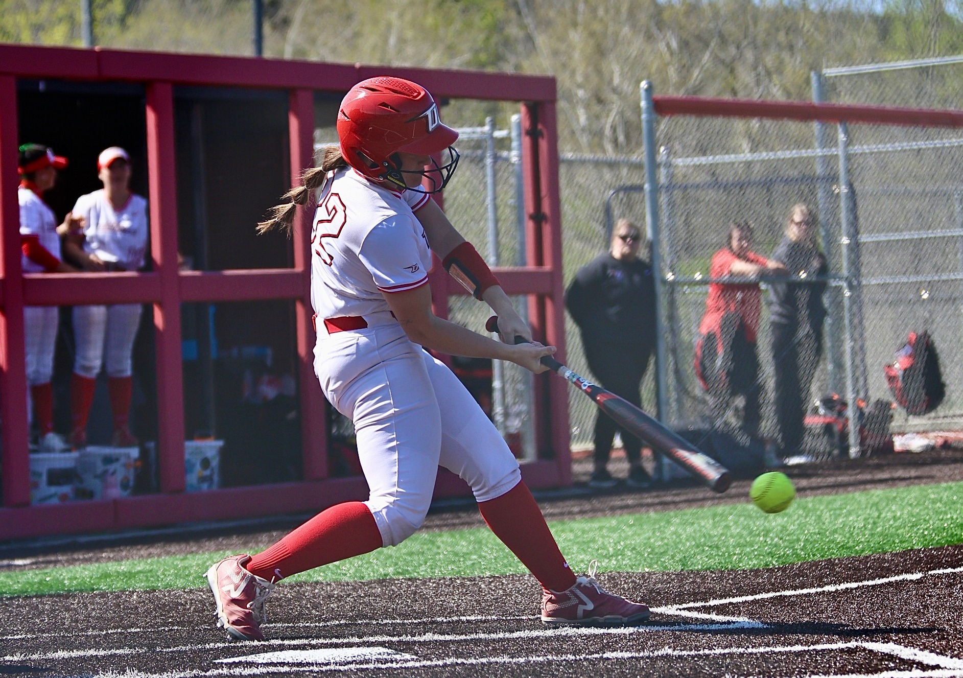 Jaime Cardello makes contact with the ball against Canton