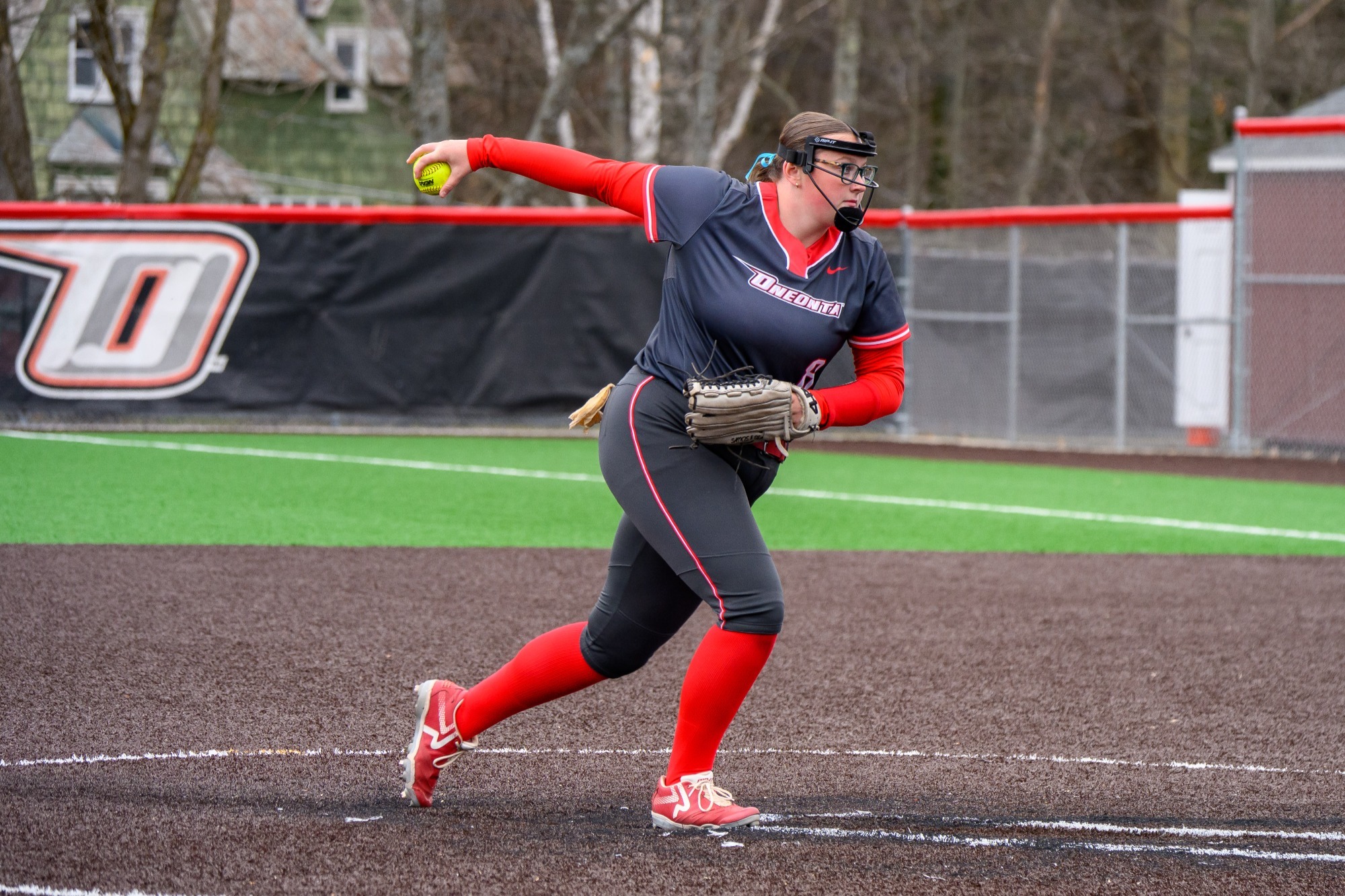 Caitlin McTiernan pitches against Fredonia