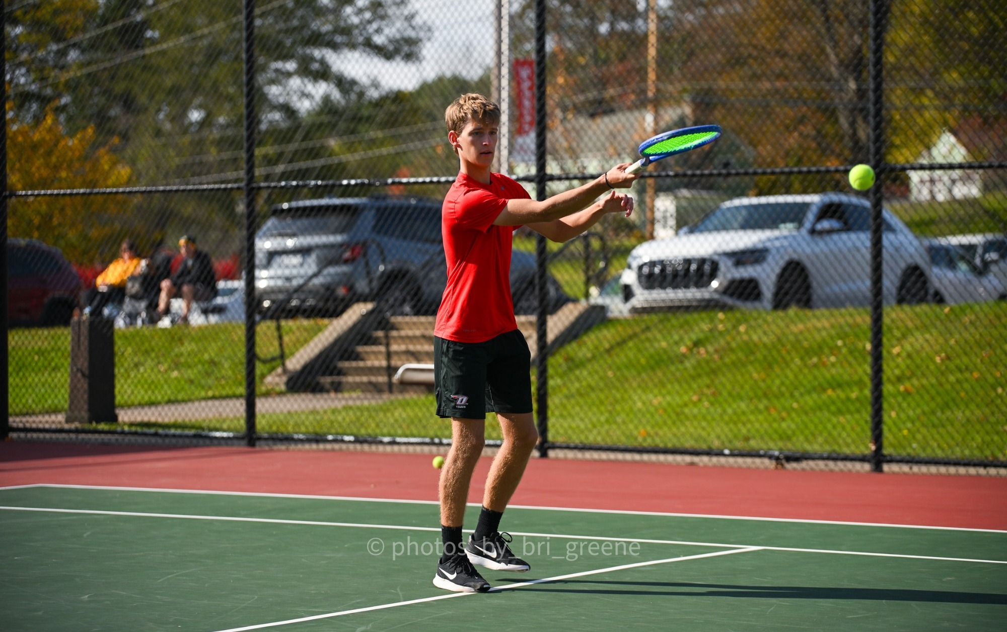 Peter Pitaleff returns a ball against Marywood
