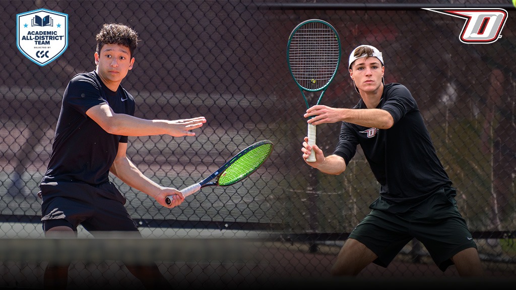 Jaden Ritterman and Chris Chippari winning College Sports Communicators Academic All-District