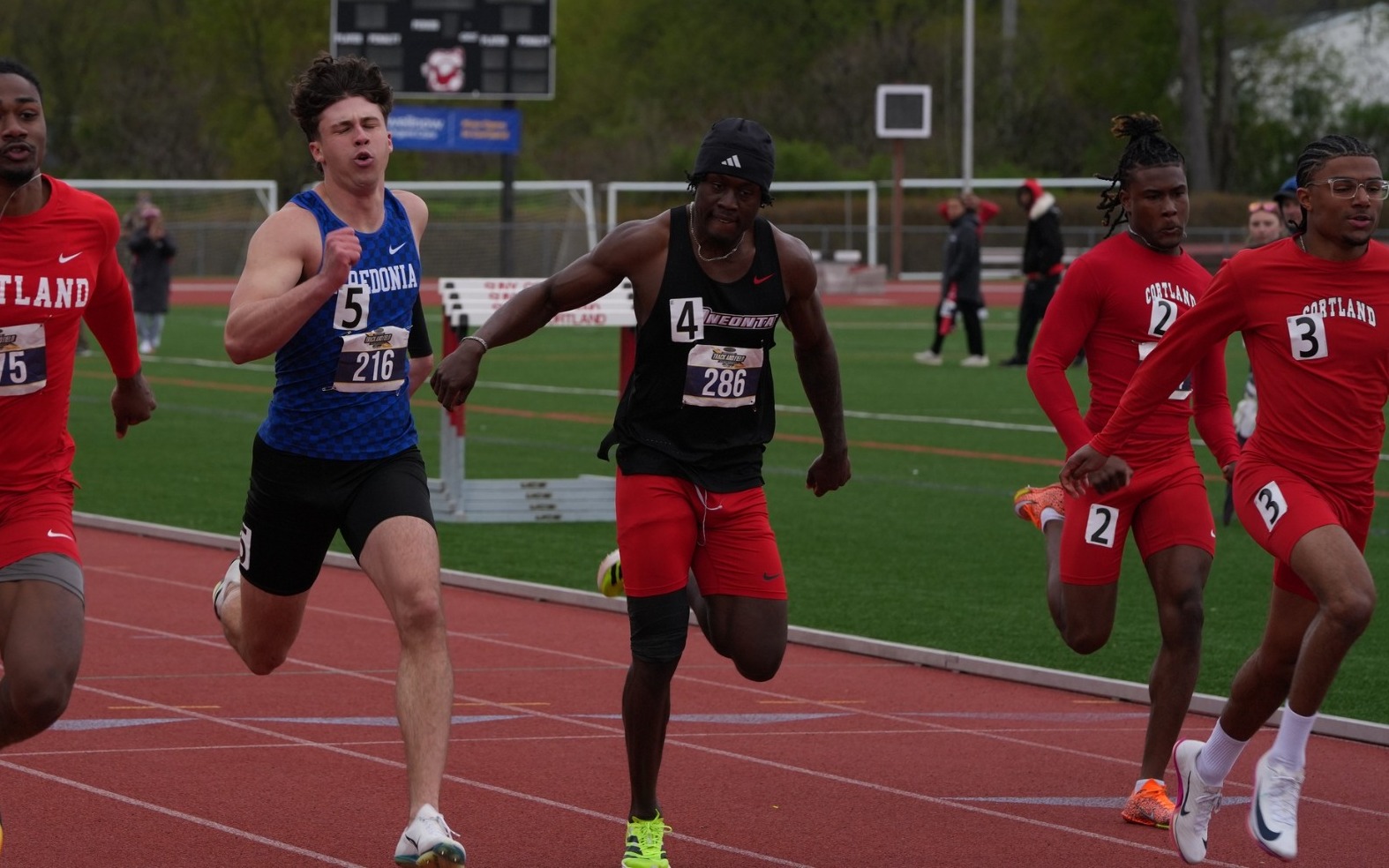 Kejhaune Lester competing in the 100-meter dash