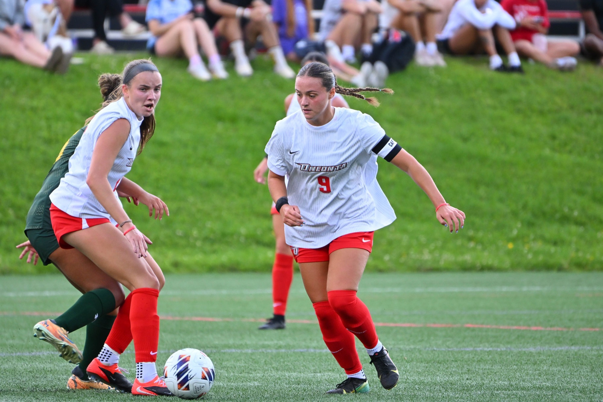 Gianna Hanner dribbles the ball in the Mayor's Cup against Clarkson