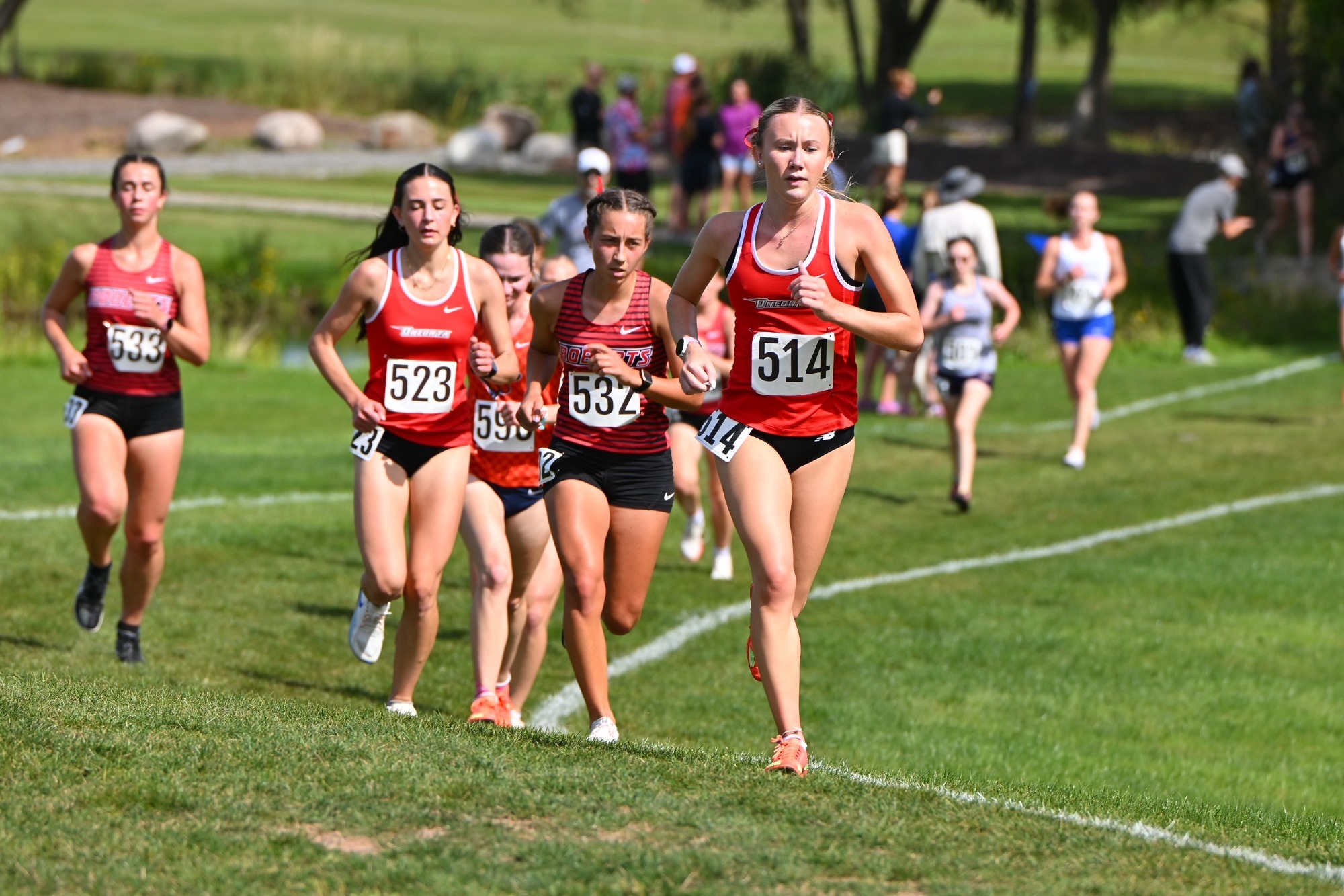 Paige Baker running at the Hamilton Short Course Invitational for a 13th Place Finish