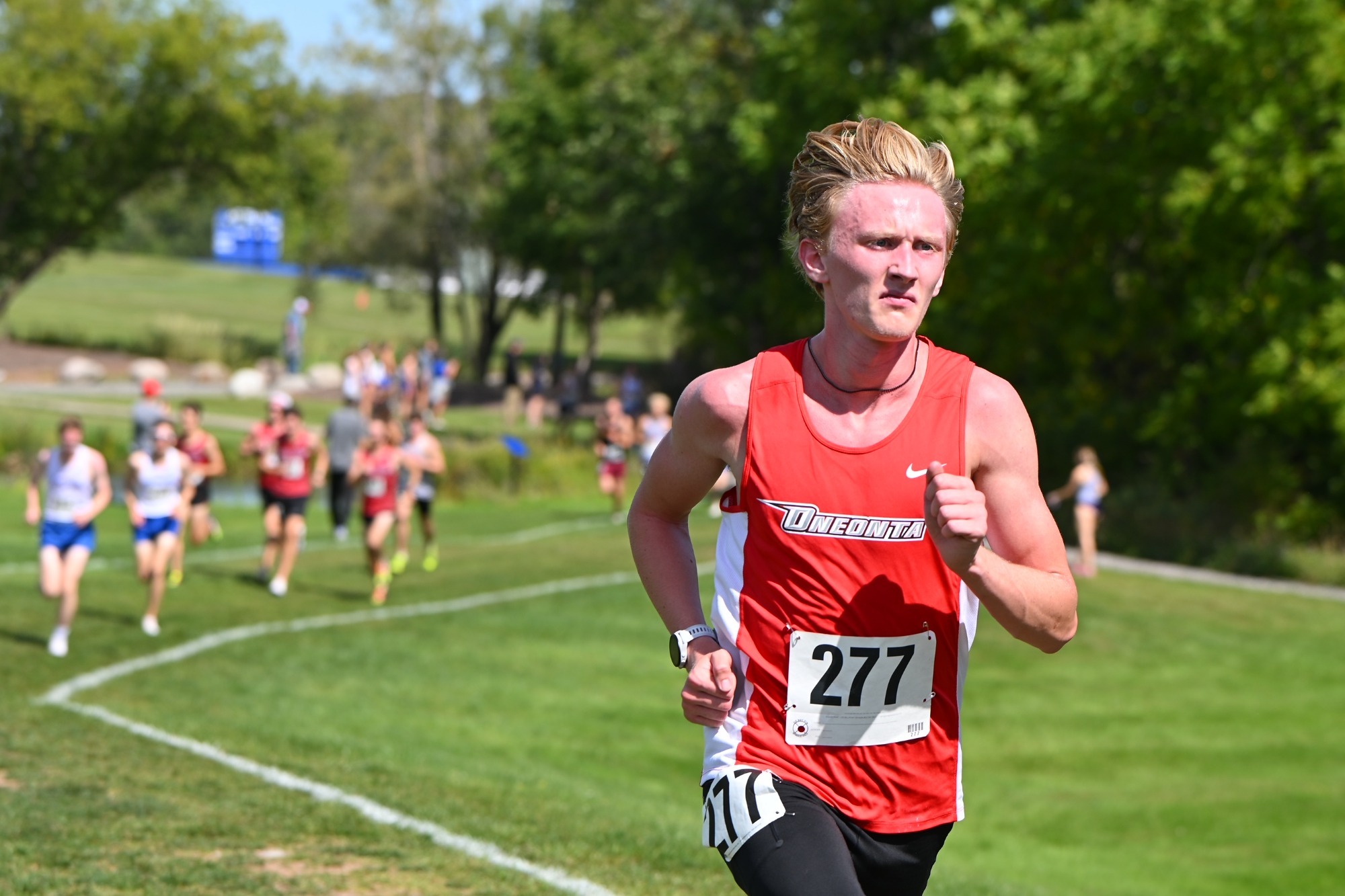 Ryan Pepples running for a 12th place finish at the Hamilton Short Course