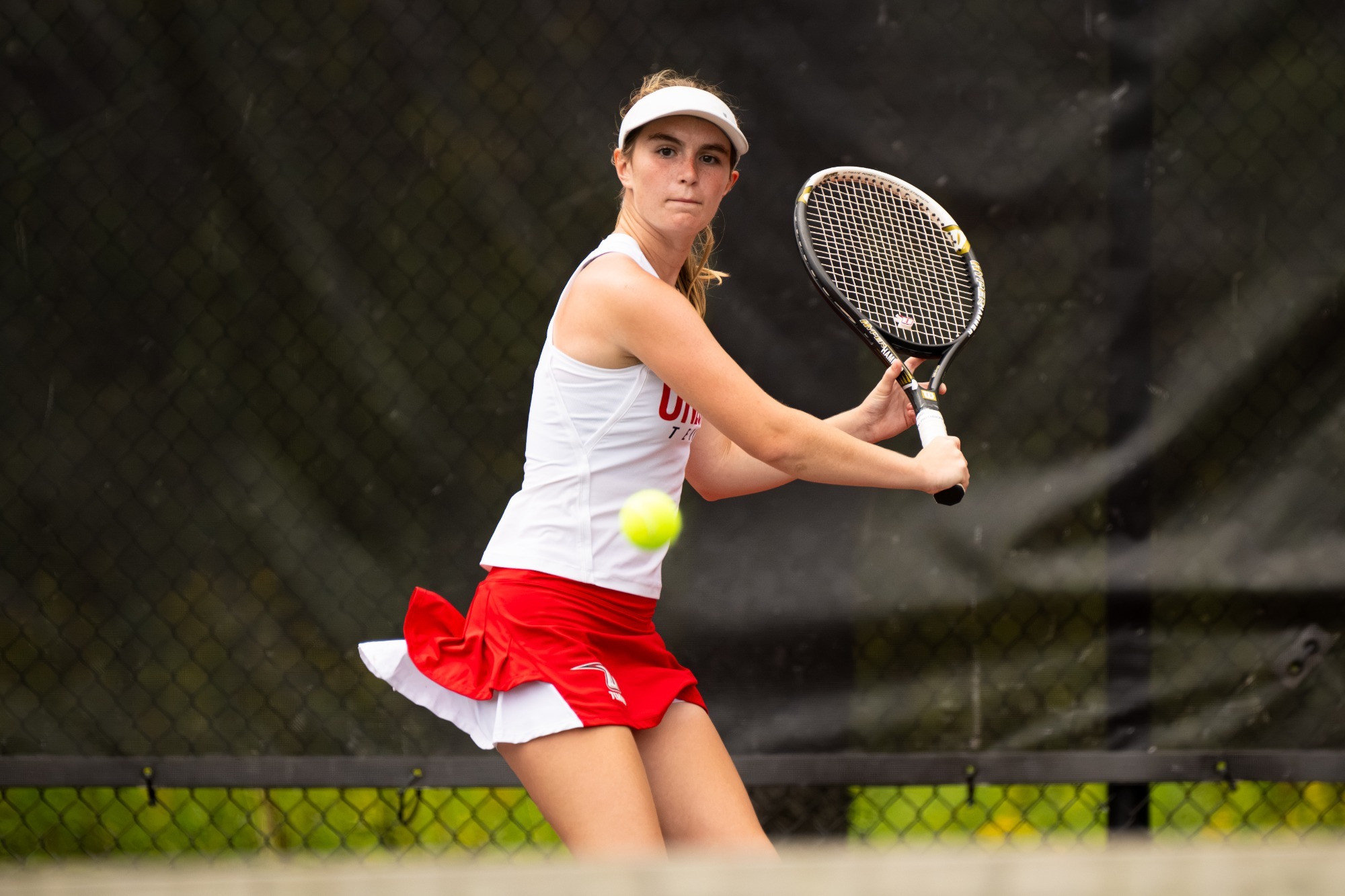 Taylor Plue prepares to return the ball to the opponent