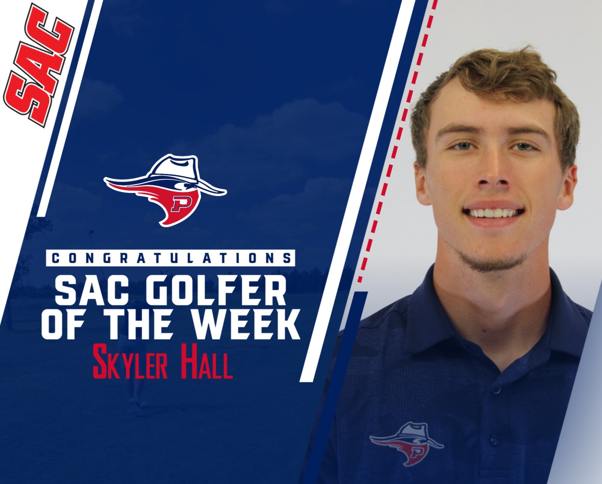 Skyler Hall of Panhandle State was named SAC Men’s Golfer of the Week