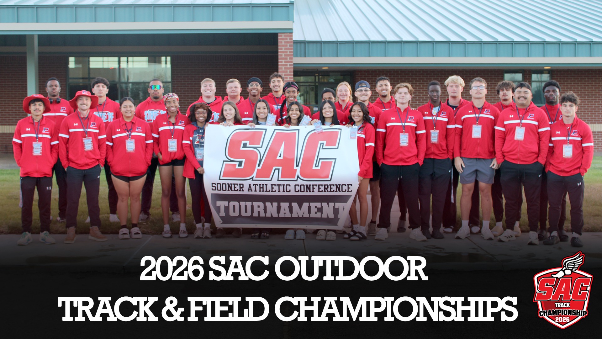 Team Picture SAC Championships Meet Banner