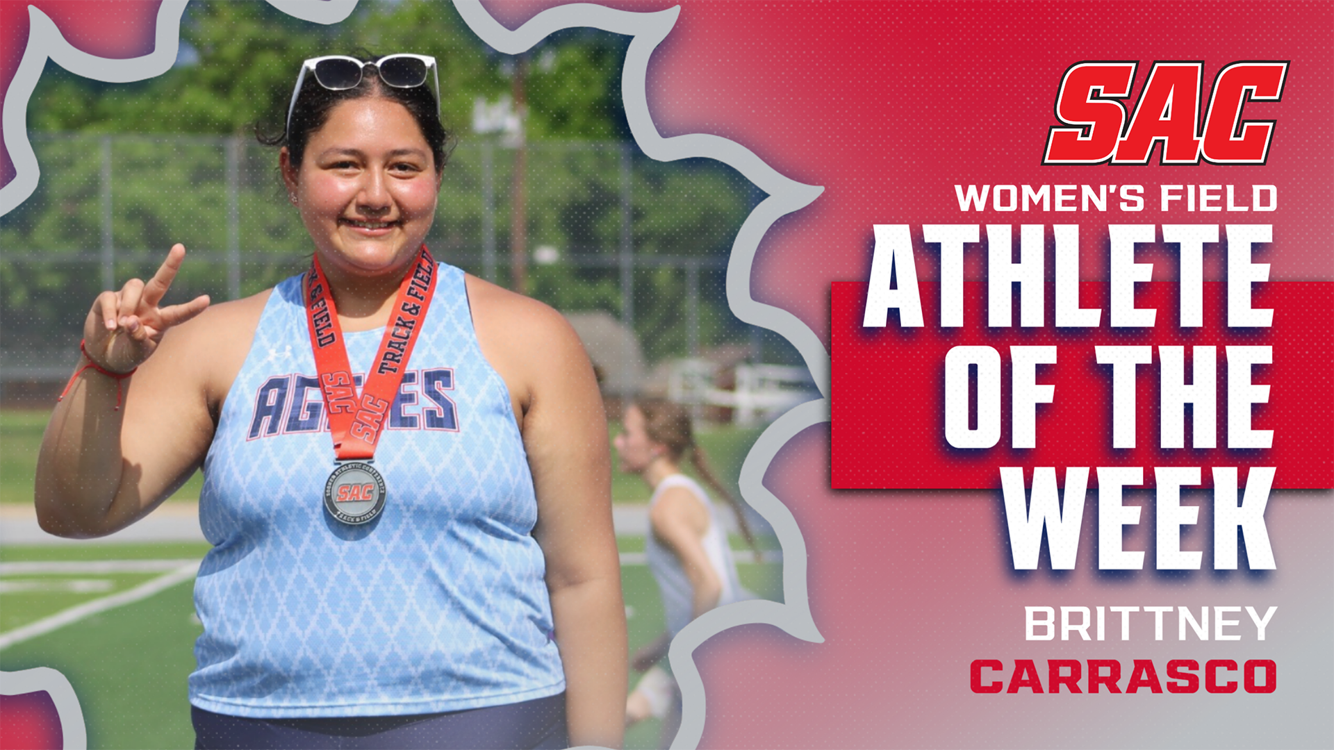Carrasco Poses SAC Athlete of Week