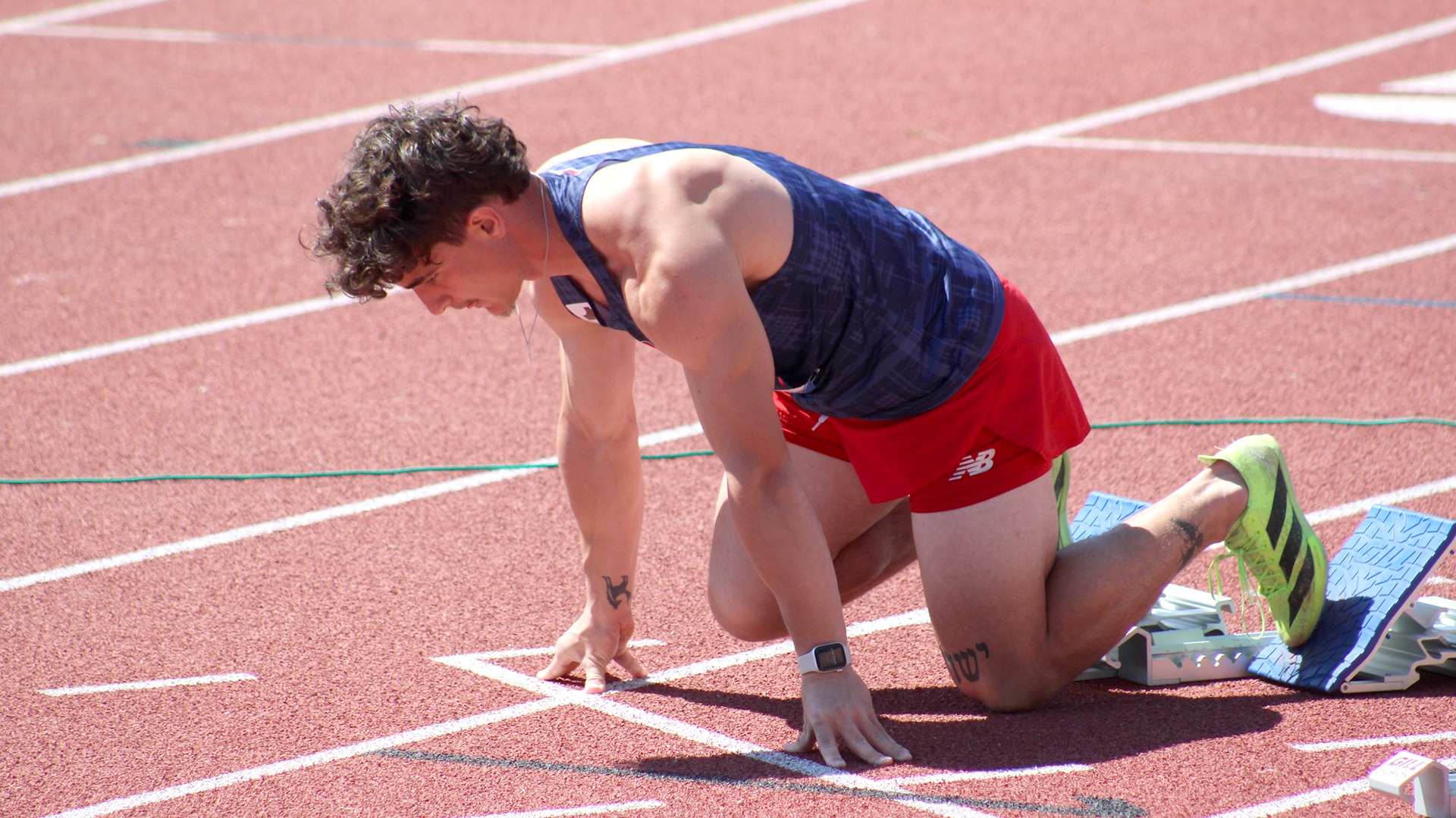 Bruington at Starting Blocks at Rock Chalk Classic