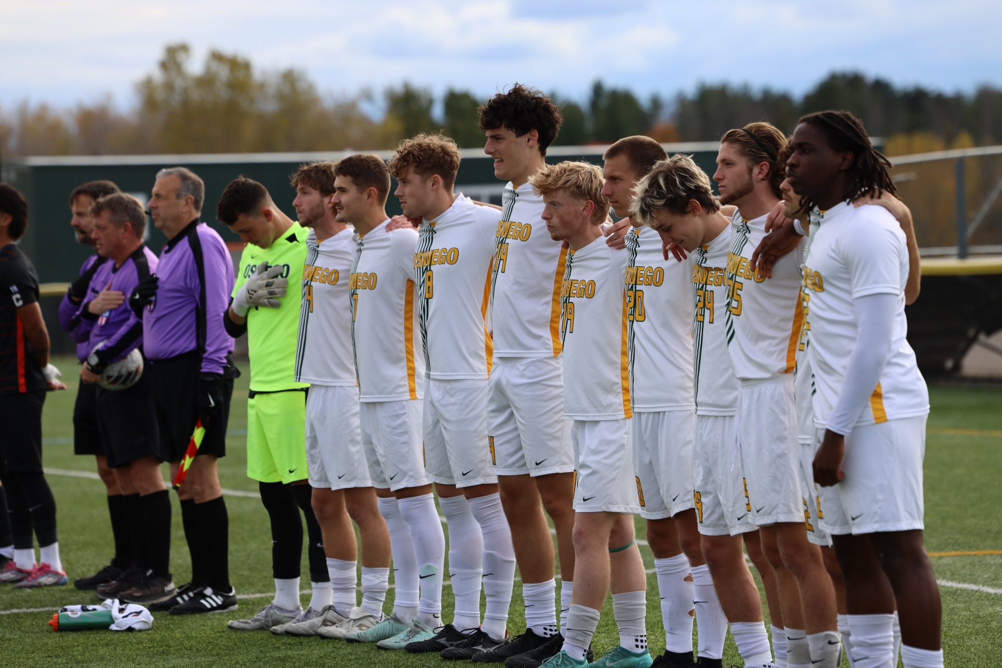 Mens soccer team before a game