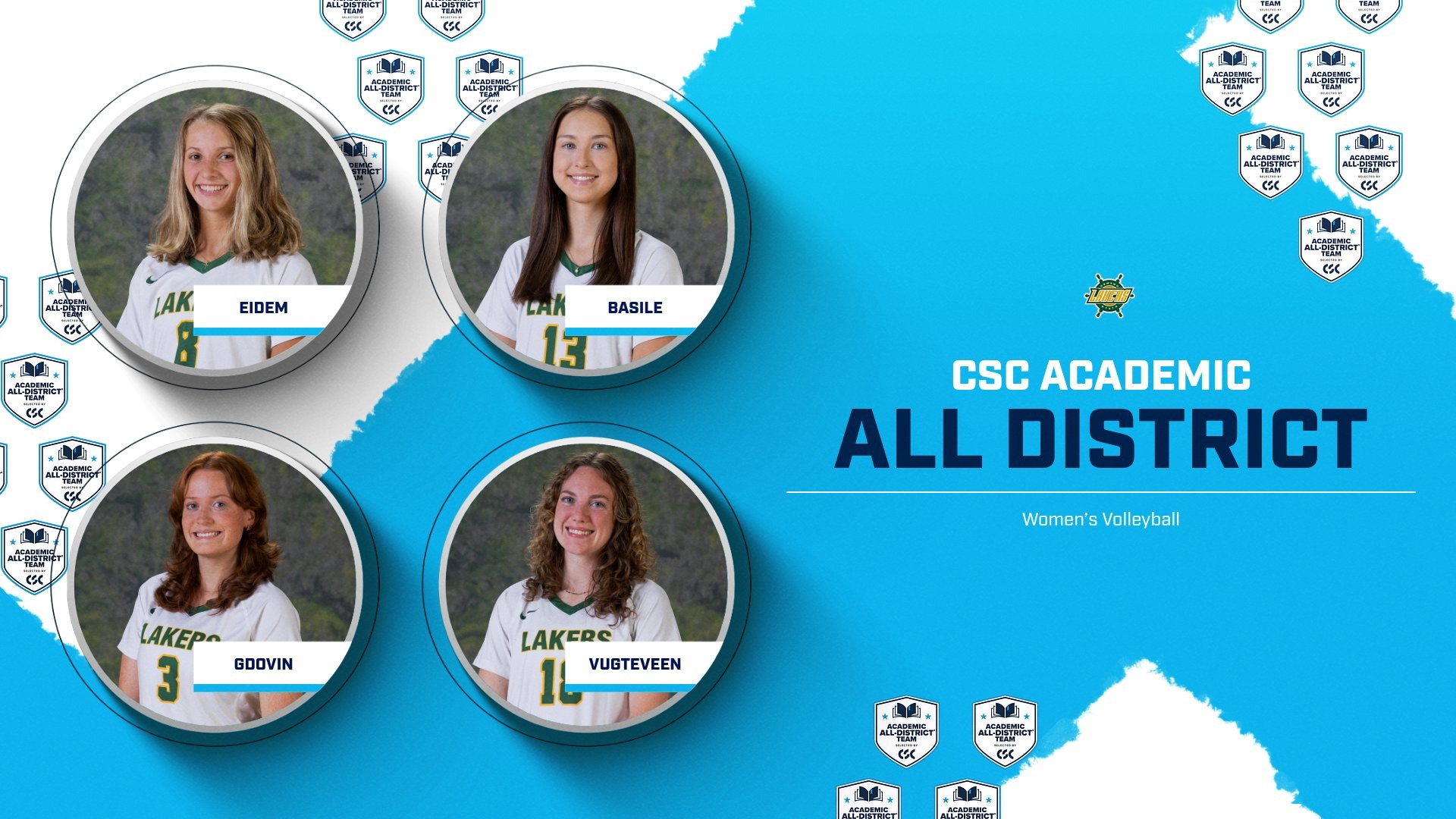 Basile, Gdovin, Vugteveen, Eidem named academic all district