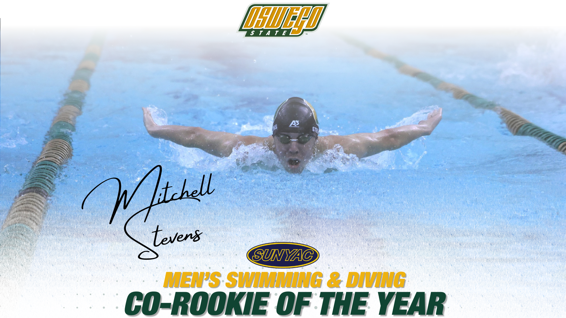 mitchell Stevens co rookie of the year in the sunyac