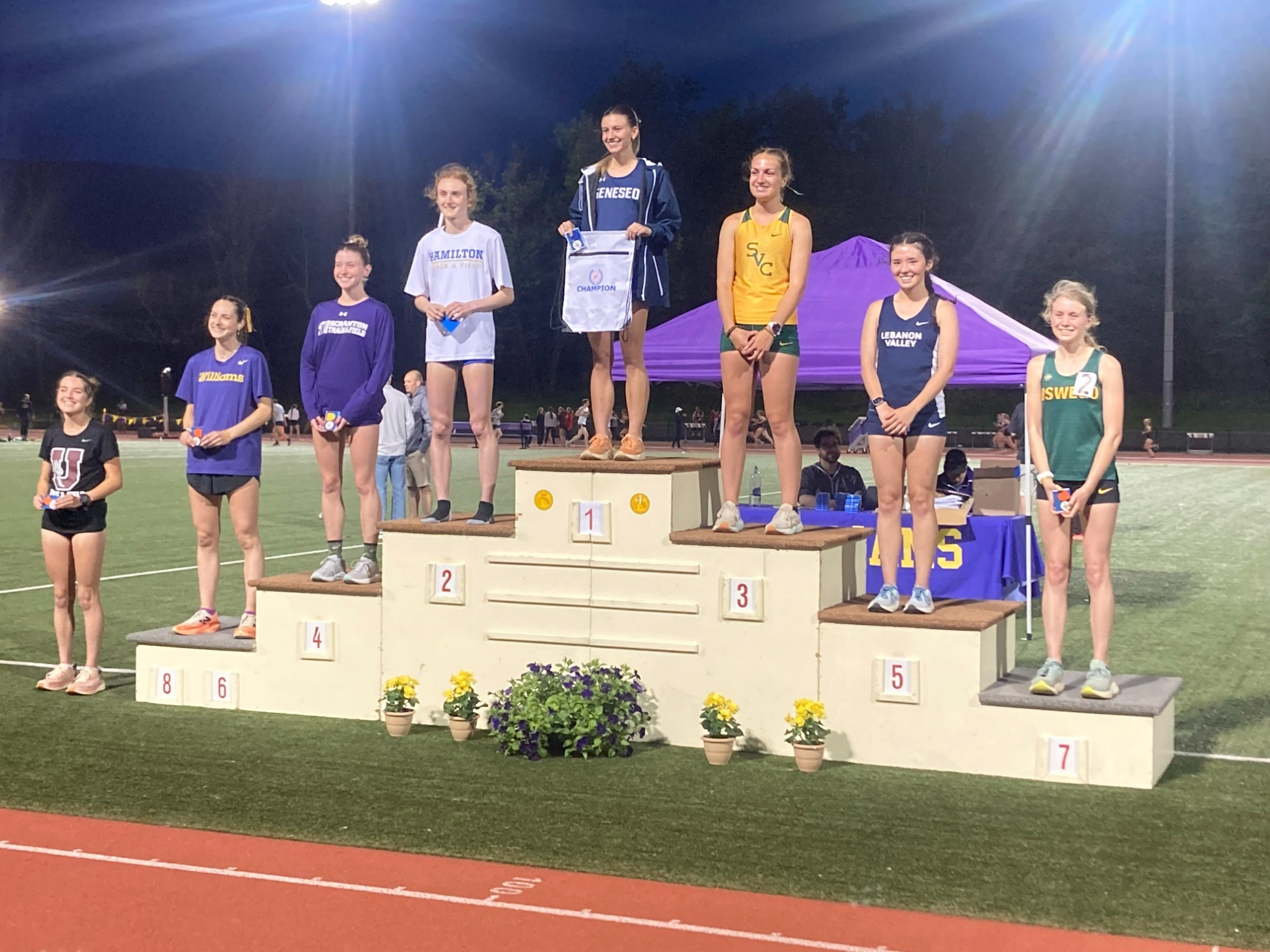 Elena Gaffney on the pdoum for 7th place