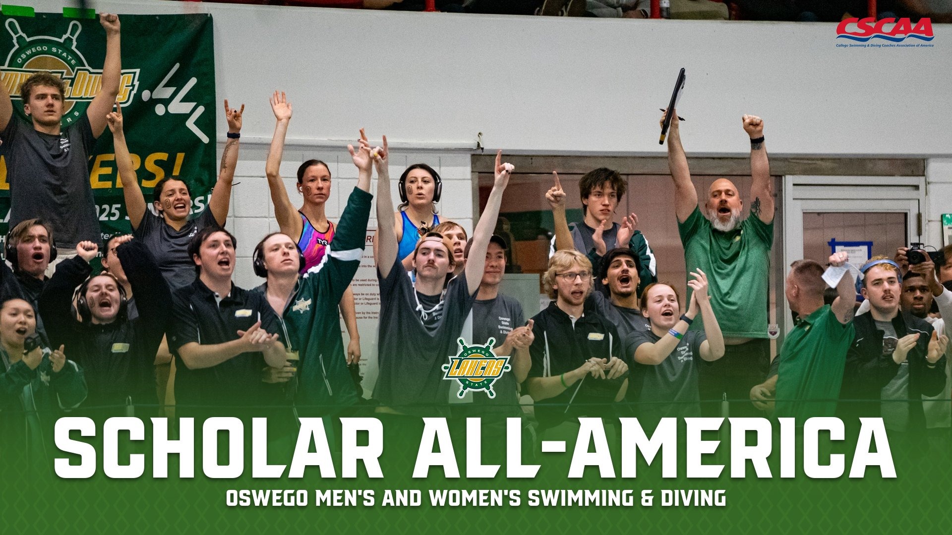 The Oswego men’s and women’s swimming and diving team both earned the distinction of being named a Scholar All-America Team for the Spring 2025 semester.