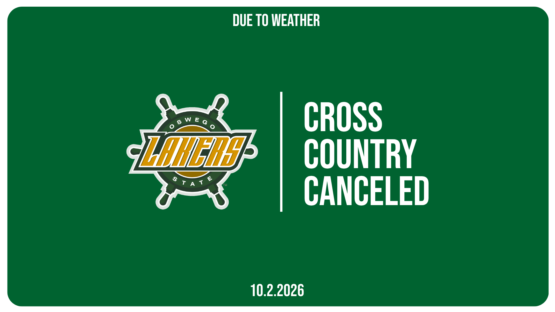 Cross country canceled