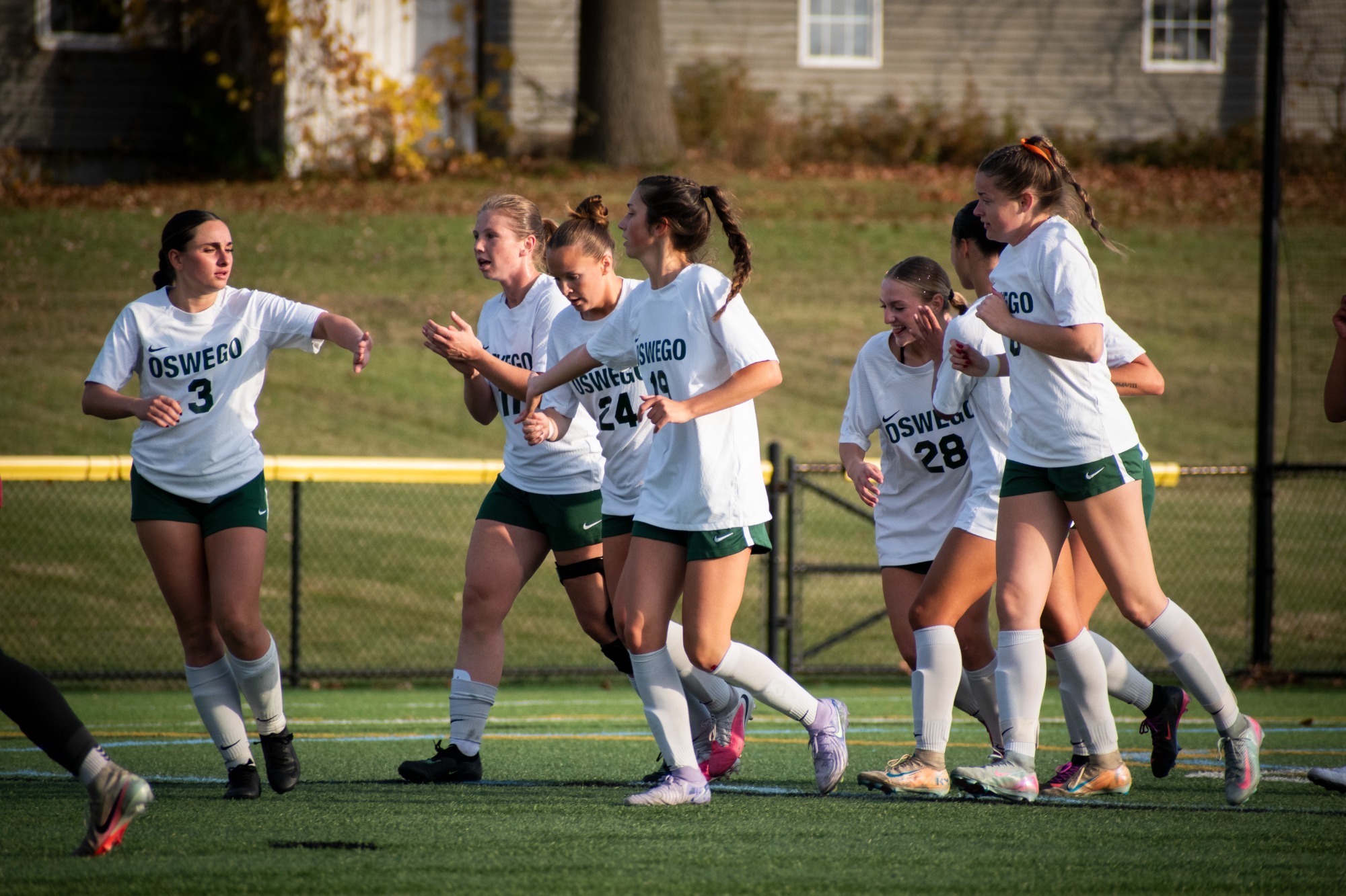 Womens soccer goal celebration