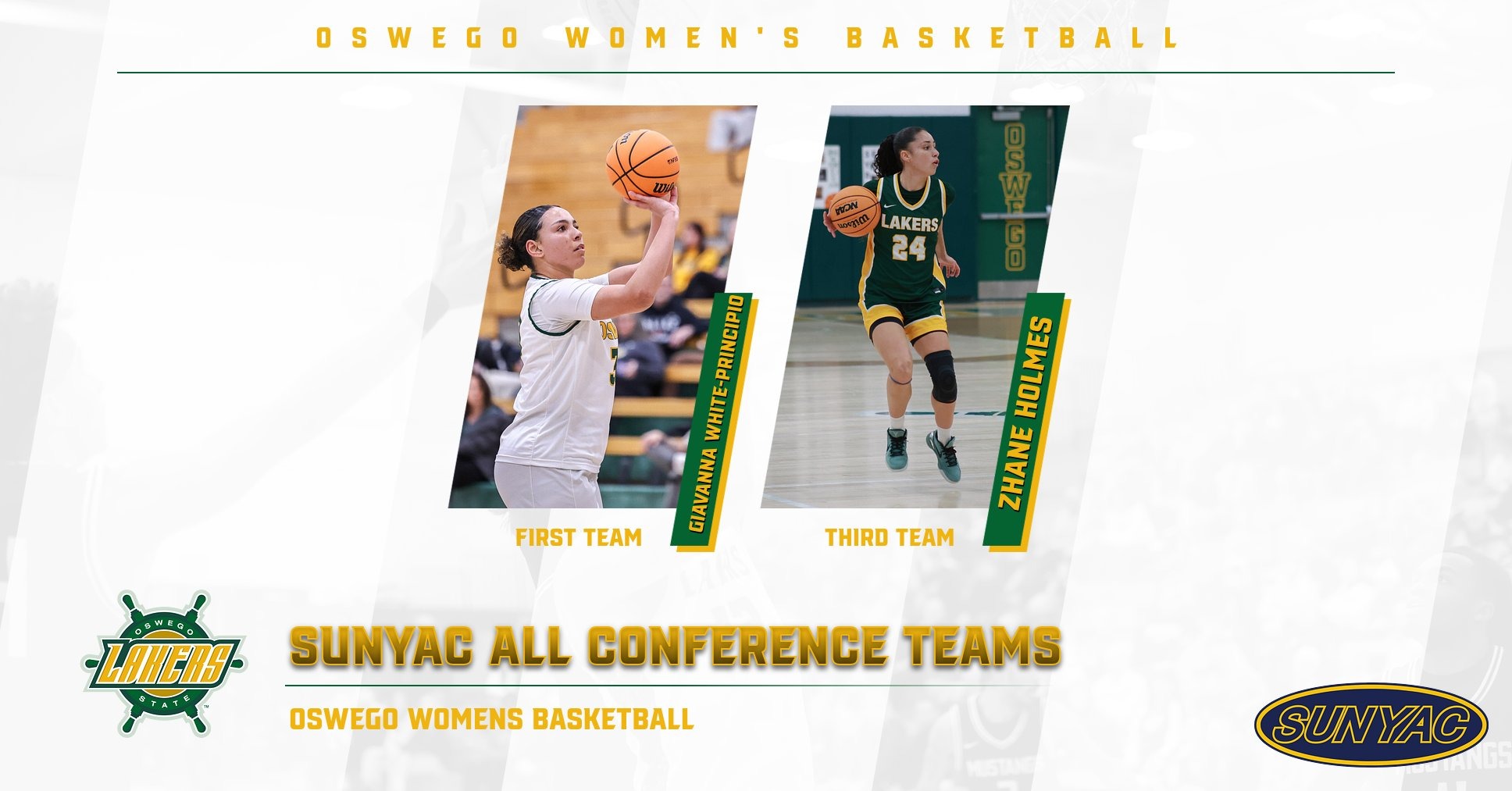 two womens basketball athletes named all conference