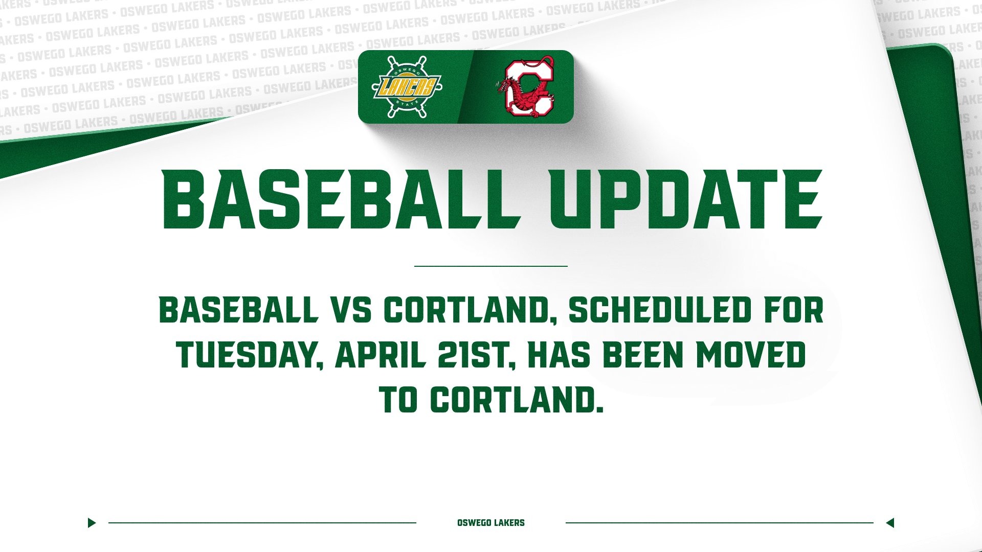 baseball moved to cortland