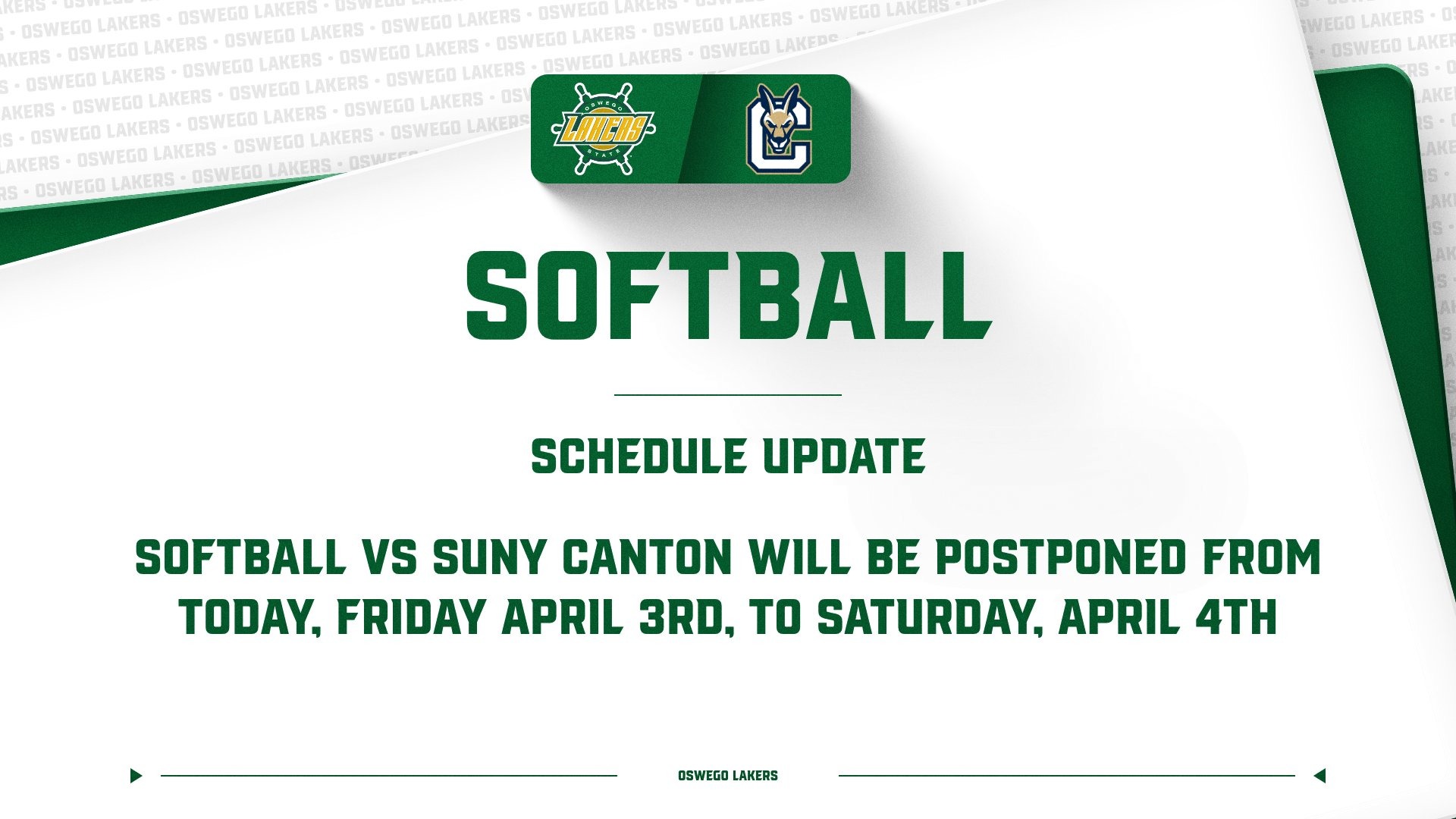 softball vs canton postponed one day