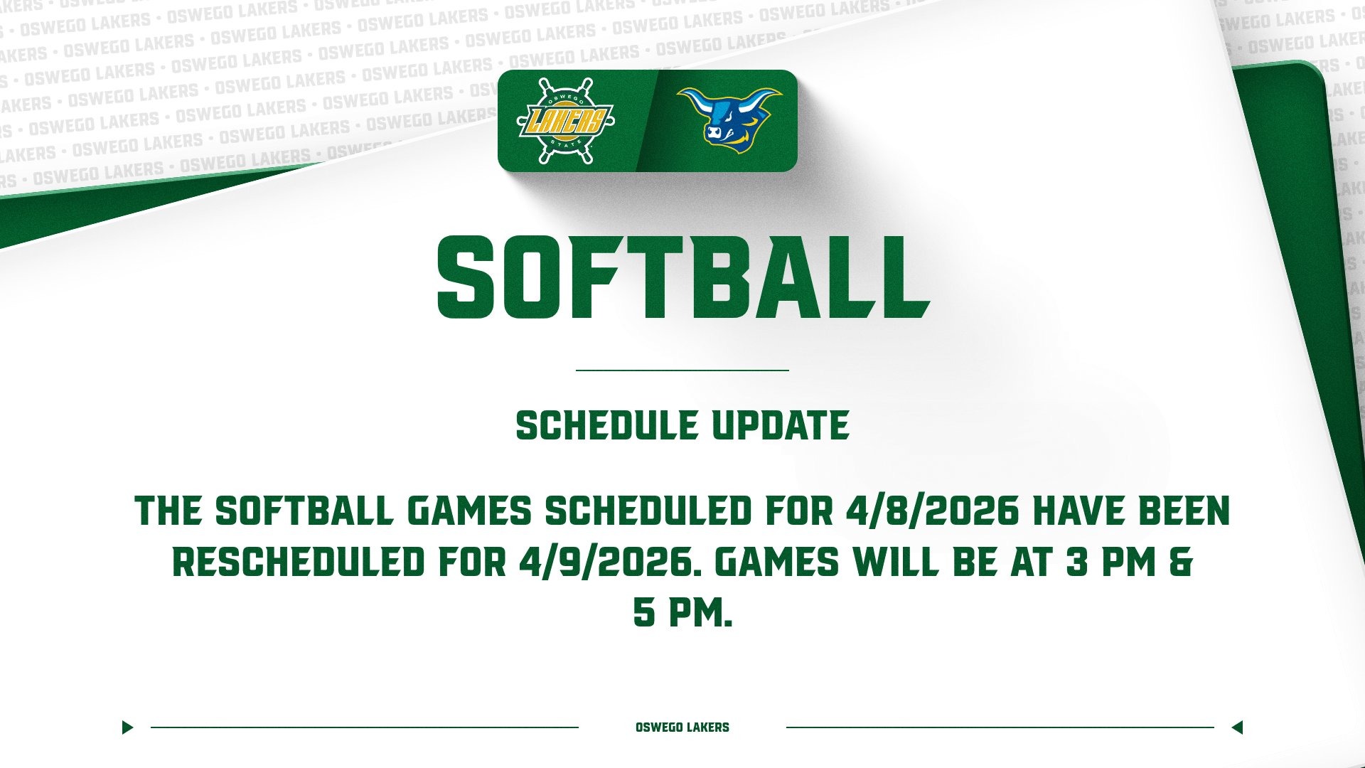 softball schedule update